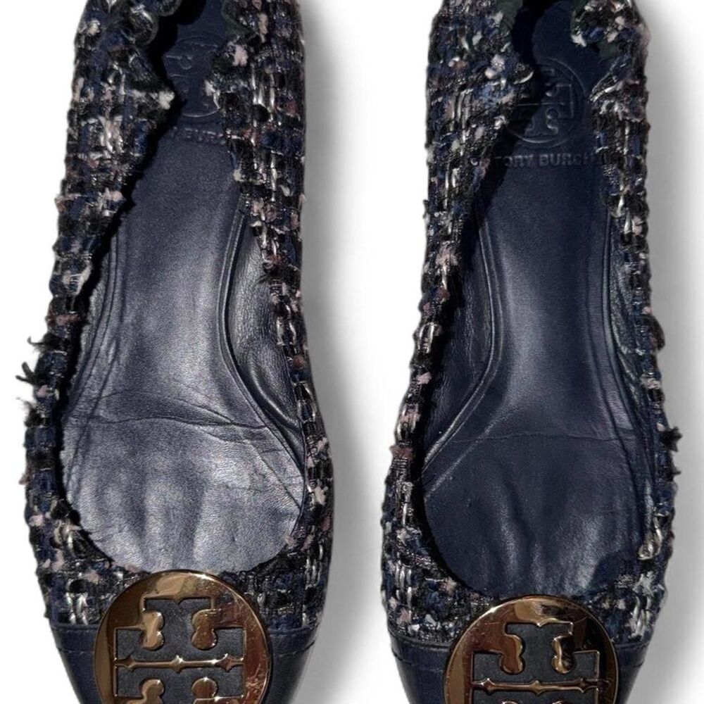 Tory Burch Serena Ballet Flats tweed blue 7.5